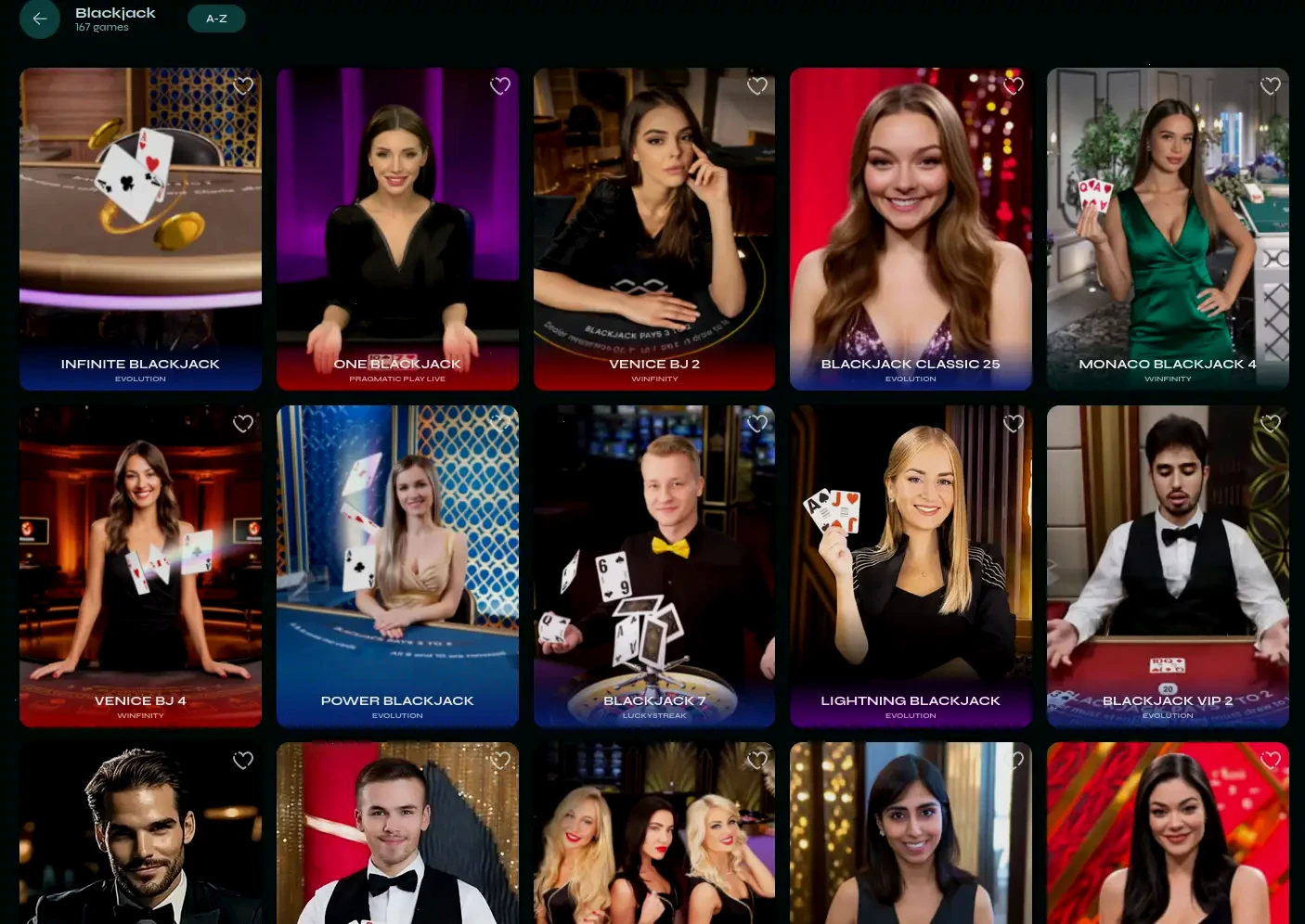 Energy Casino Spielauswahl